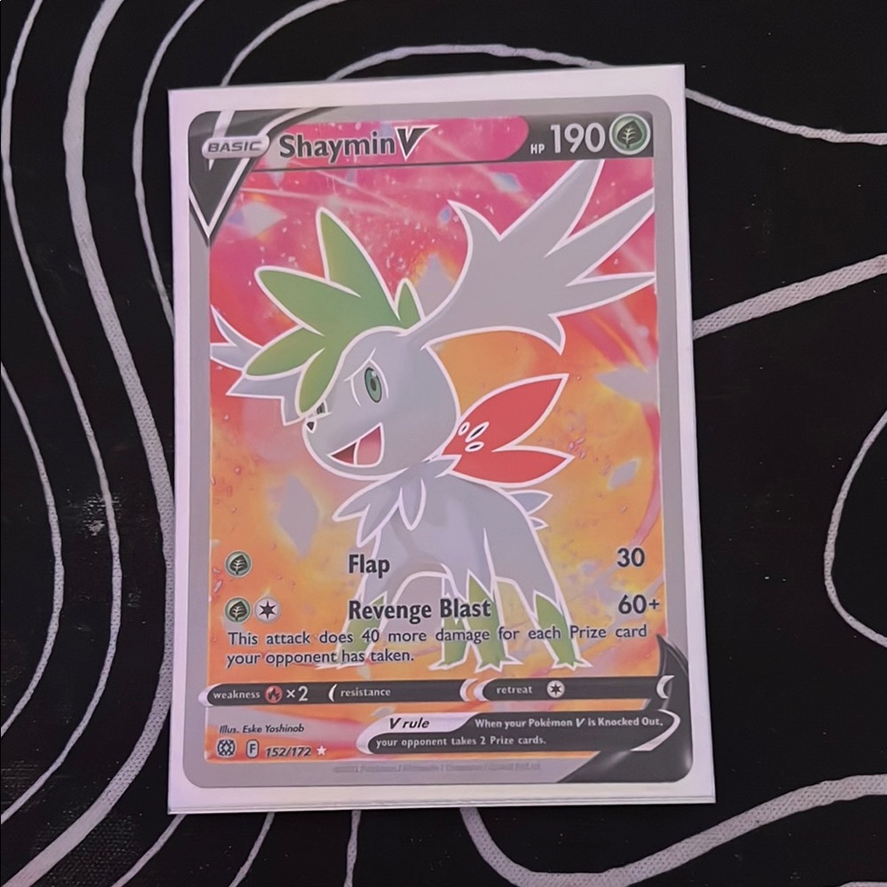 Shaymin v full art  Card with Blue and Yellow Accents